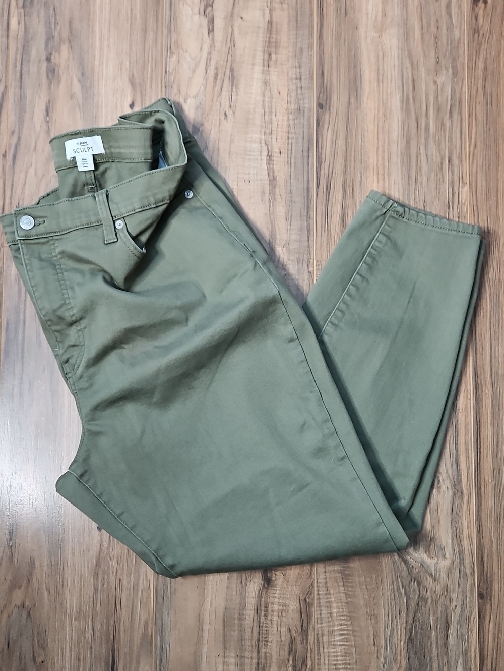 M Jeans Sculpt By Maurices Olive Green High-Rise Pants 20W